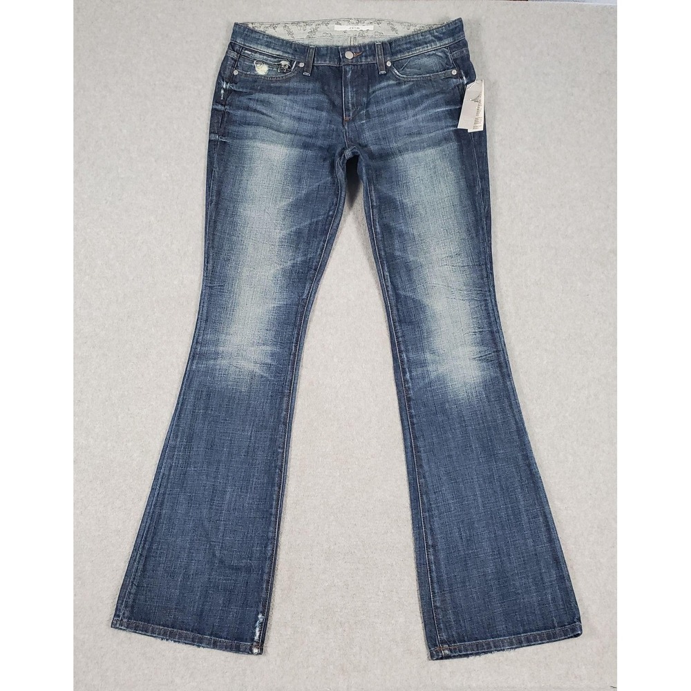 Joes Jeans Rocker Jeans Womens 31x34 Blue Distressed Bootcut Stretch Denim‎